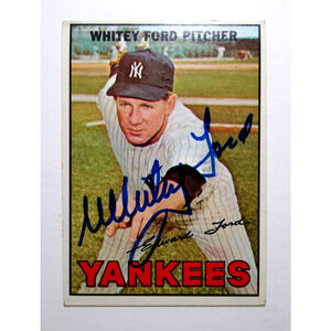 Whitey Ford Signed Autograph New York Yankees 1966 Topps Trading Card Vintage #5